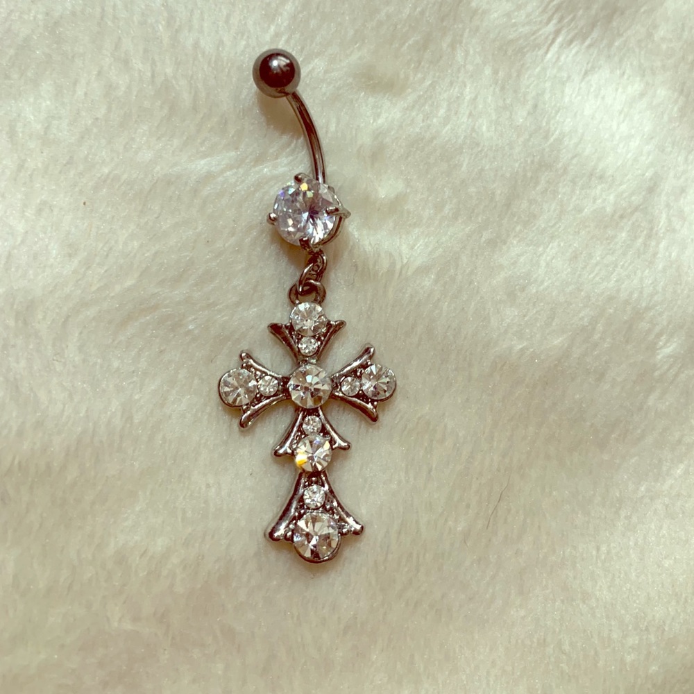Cross bellybutton ring